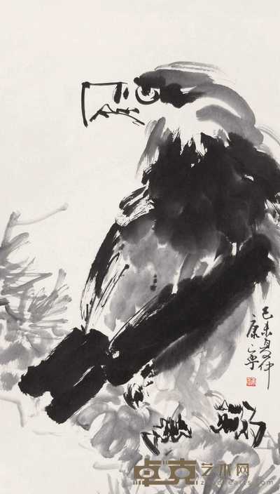 康宁 鹰 立轴 68×40cm